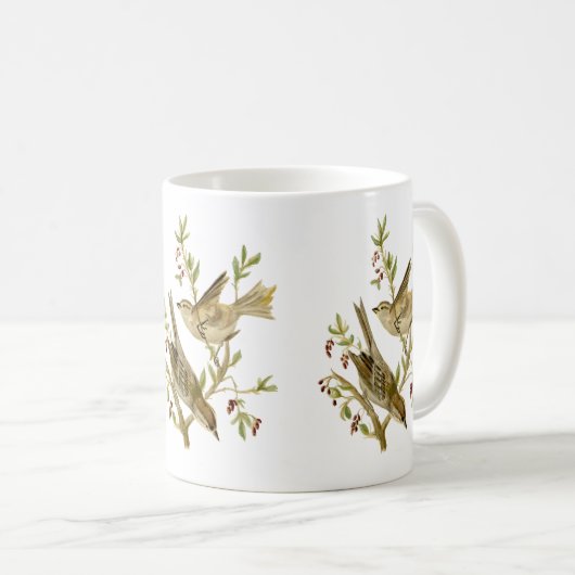 Waterverf van de mok Sparrows (Voorkant rechts)