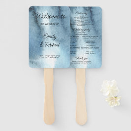 Waterverf van de mosterdblauwe marine handwaaier