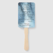 Waterverf van de mosterdblauwe marine handwaaier (Achterkant)