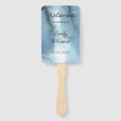 Waterverf van de mosterdblauwe marine handwaaier (Voorkant)