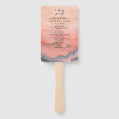Waterverf van de mountainSunset Wedding Rustic Handwaaier (Achterkant)