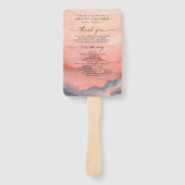 Waterverf van de mountainSunset Wedding Rustic Handwaaier (Voorkant)