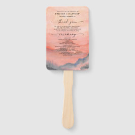 Waterverf van de mountainSunset Wedding Rustic Handwaaier