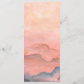 Waterverf van de mountainSunset Wedding Rustic Menu (Achterkant)