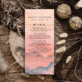 Waterverf van de mountainSunset Wedding Rustic Menu