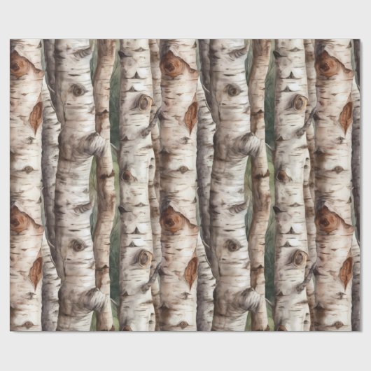 Waterverf van de Natuur van Birch Trees Cadeaupapier (Vlak)