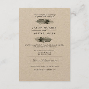 Waterverf van de navel   Elegant Boho Wedding Kaart