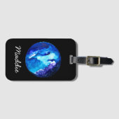 Waterverf van de nebula sterrenstelsel van de blau bagagelabel (Voorkant (horizontaal))