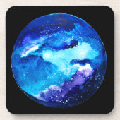 Waterverf van de nebula sterrenstelsel van de blau bier onderzetter (Voorkant)