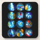 Waterverf van de nebula sterrenstelsel van de blau bier onderzetter (Voorkant)