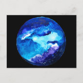 Waterverf van de nebula sterrenstelsel van de blau briefkaart (Voorkant)