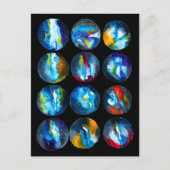 Waterverf van de nebula sterrenstelsel van de blau briefkaart (Voorkant)