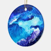 Waterverf van de nebula sterrenstelsel van de blau keramisch ornament (Links)