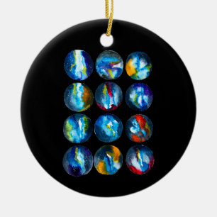 Waterverf van de nebula sterrenstelsel van de blau keramisch ornament