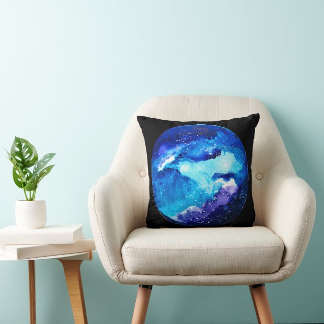 Waterverf van de nebula sterrenstelsel van de blau kussen (Stoel)