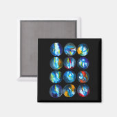 Waterverf van de nebula sterrenstelsel van de blau magneet (Voorkant / Achterkant)