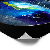 Waterverf van de nebula sterrenstelsel van de blau poster (Hoek)