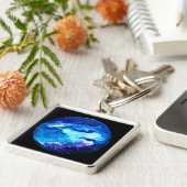 Waterverf van de nebula sterrenstelsel van de blau sleutelhanger (Zijkant)