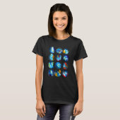 Waterverf van de nebula sterrenstelsel van de blau t-shirt (Voorkant volledig)