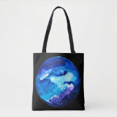 Waterverf van de nebula sterrenstelsel van de blau tote bag (Voorkant)