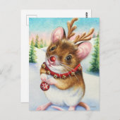 Waterverf van de Noord-Amerikaanse rendiermuis Briefkaart (Voorkant / Achterkant)