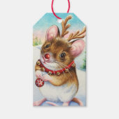 Waterverf van de Noord-Amerikaanse rendiermuis Cadeaulabel (Voorkant)