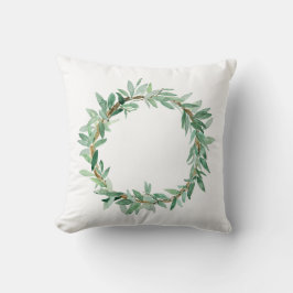 Waterverf van de Olijftak Wreatkussen Kussen