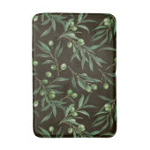 Waterverf van de olijvenbranche in zwarte zee badmat (Voorkant Verticaal)