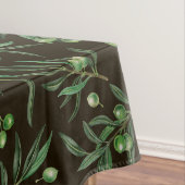 Waterverf van de olijvenbranche in zwarte zee tafelkleed (Voorbeeld)