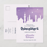 Waterverf van de Paarse Arabische Nacht Quinceañer