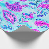 Waterverf van de Paisley-grieppatroon: bloemen, f Cadeaupapier (Hoek)