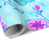 Waterverf van de Paisley-grieppatroon: bloemen, f Cadeaupapier (Rol Hoek)