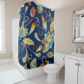 Waterverf van de Paisley-grieppatroon: bloemen, f Douchegordijn (In situ)