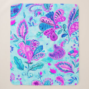 Waterverf van de Paisley-grieppatroon: bloemen, f Sherpa Deken