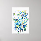 Waterverf van de Perzische Blauwe Poppies in de Hi Canvas Afdruk (Voorkant)