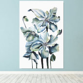 Waterverf van de Perzische Blauwe Poppies in de Hi Canvas Afdruk (Insitu (Houten vloer))