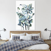 Waterverf van de Perzische Blauwe Poppies in de Hi Canvas Afdruk (Insitu (Slaapkamer))