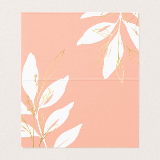 Waterverf van de platte olietabel met gouden peach visitekaartje (Binnenkant ongevouwen)