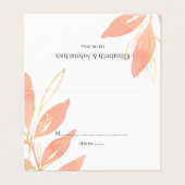 Waterverf van de platte olietabel met gouden peach visitekaartje (Buitenkant ongevouwen)