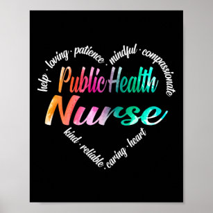 Waterverf van de publieke gezondheidszorg Verpleeg Poster