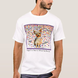 waterverf van de pup en het motto van Austin T-shirt