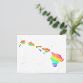 Waterverf van de Rainbow Map op Hawaiiaanse eiland Briefkaart (Staand voorkant)