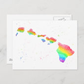 Waterverf van de Rainbow Map op Hawaiiaanse eiland Briefkaart (Voorkant / Achterkant)