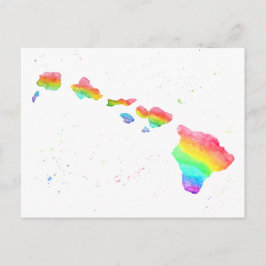 Waterverf van de Rainbow Map op Hawaiiaanse eiland Briefkaart