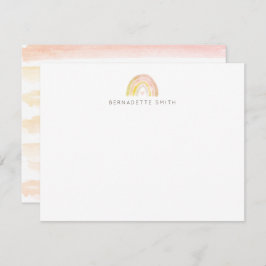 Waterverf van de regenboog Boho Stationery Note Ka Notitiekaartje
