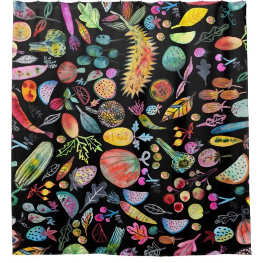 Waterverf van de regenboog, kleurrijke regenwanden douchegordijn (Voorkant)