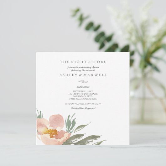 Waterverf van de repetities Floral Greeney Kaart (Staand voorkant)