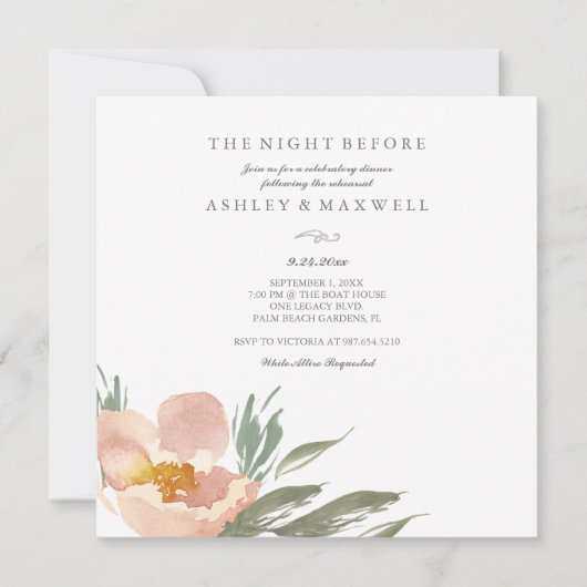 Waterverf van de repetities Floral Greeney Kaart (Voorkant)