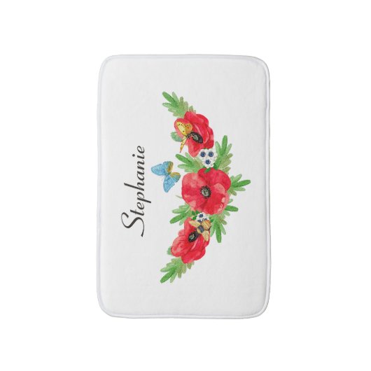 Waterverf van de  rode maffia met naam badmat (Voorkant Verticaal)