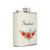 Waterverf van de  rode maffia met naam heupfles (Rechts)